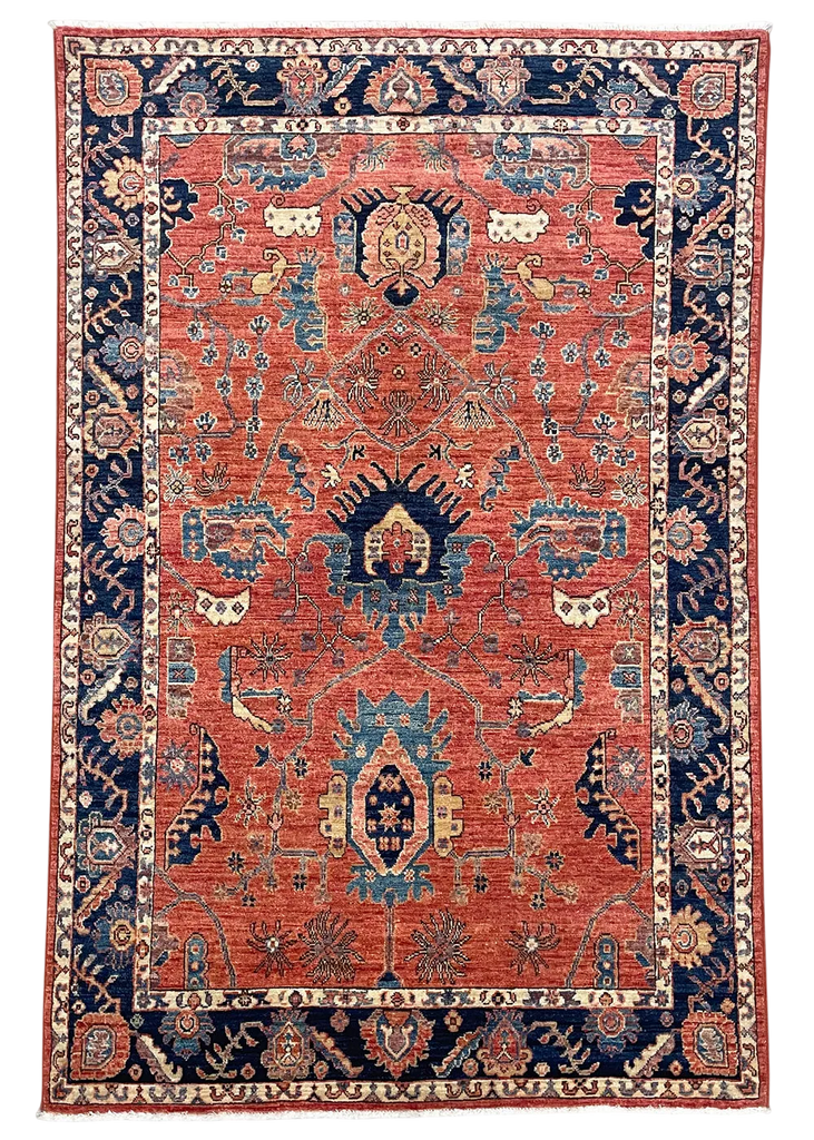 4'3"x6'4" Serapi Hand Knotted