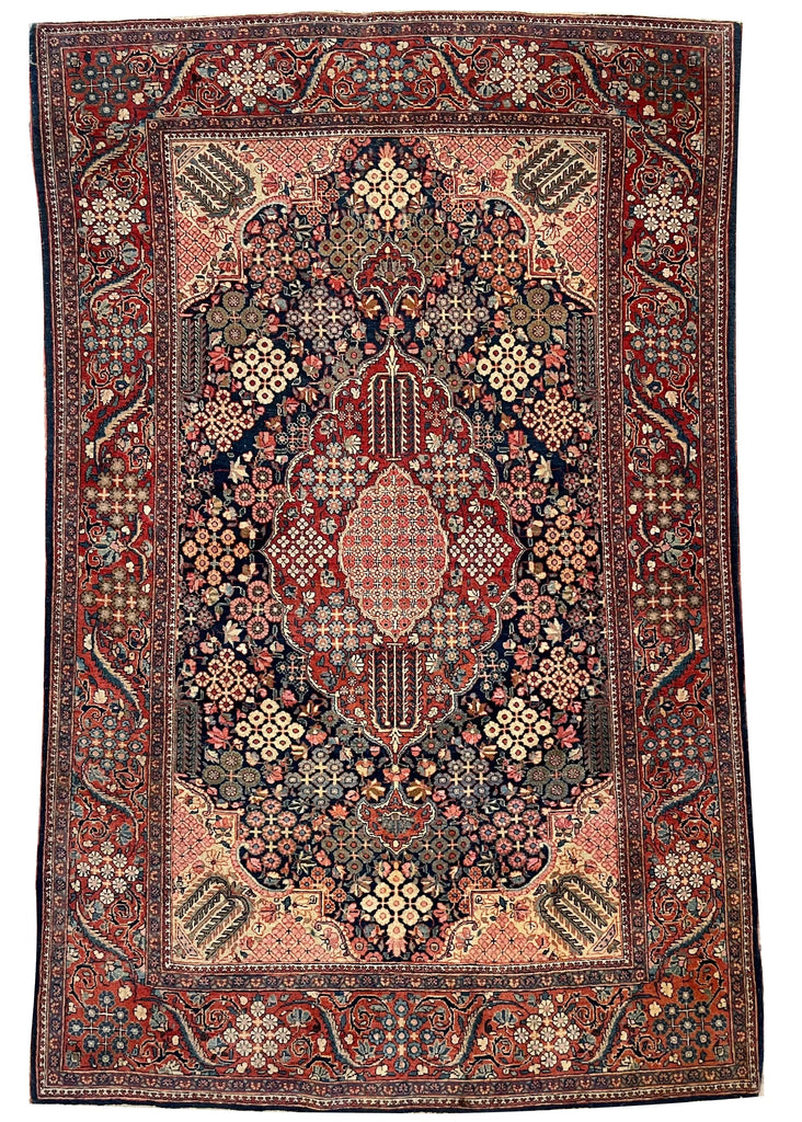 4'3"x6'6" Kashan Hand Knotted