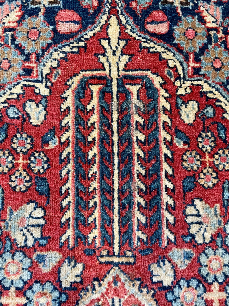 4'3"x6'6" Kashan Hand Knotted
