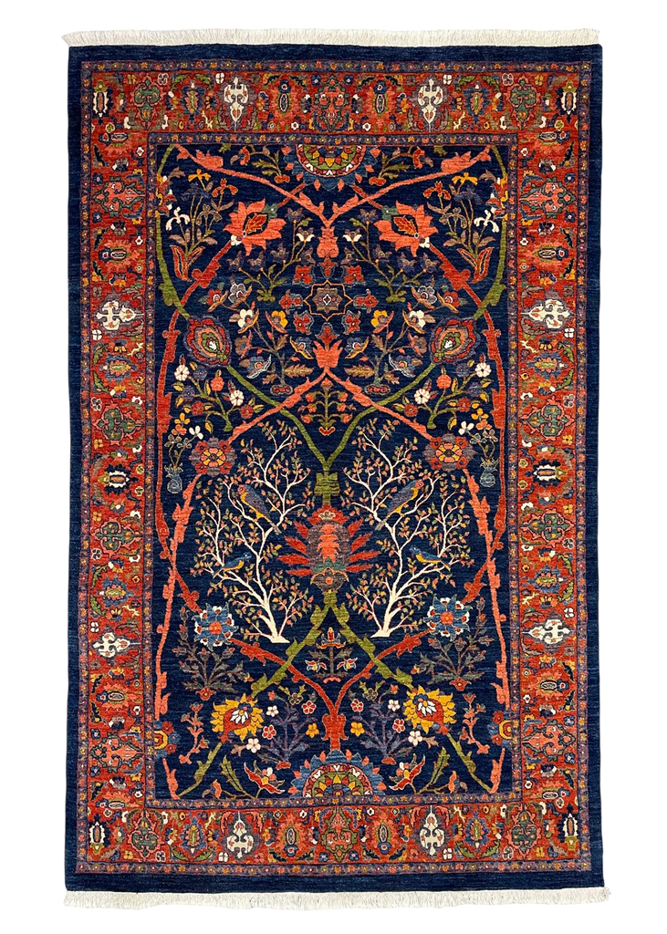 4'3"x6'8" Halvai Bidjar Hand Knotted