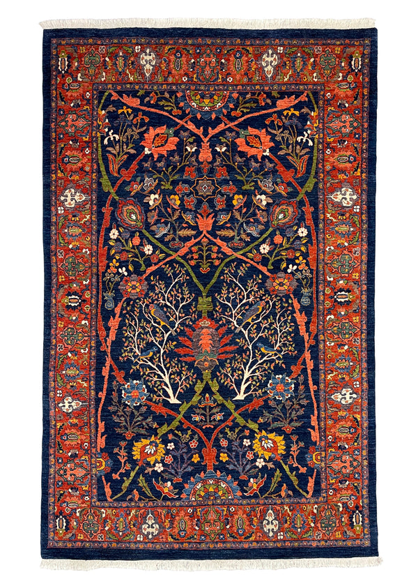 4'3"x6'8" Halvai Bidjar Hand Knotted