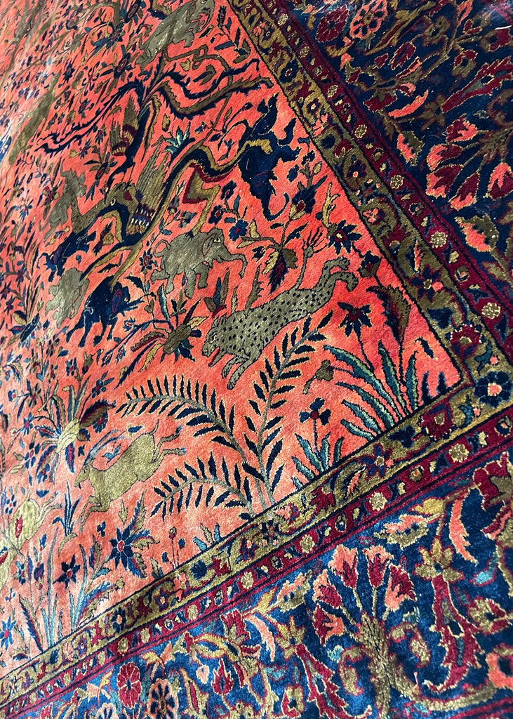 4'3"x6'8" Kashan Hand Knotted