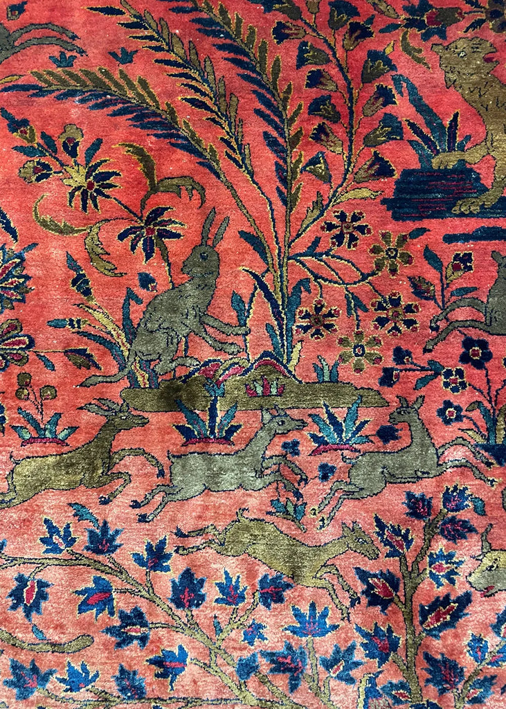 4'3"x6'8" Kashan Hand Knotted