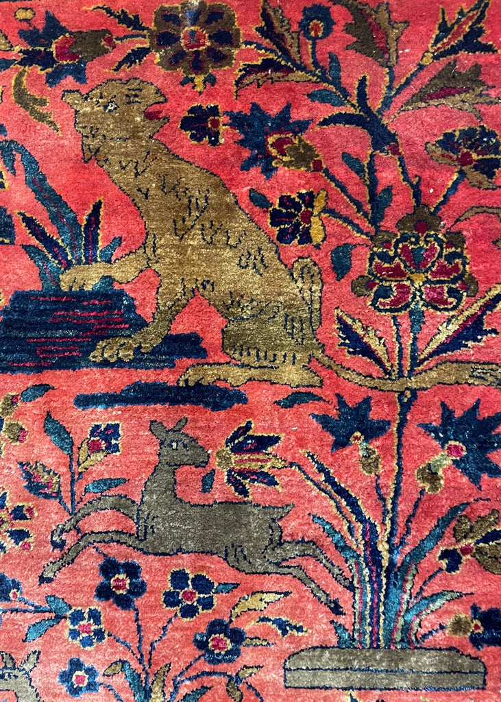 4'3"x6'8" Kashan Hand Knotted