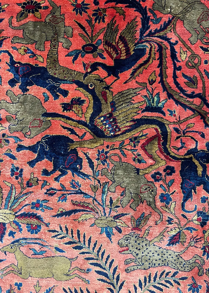 4'3"x6'8" Kashan Hand Knotted