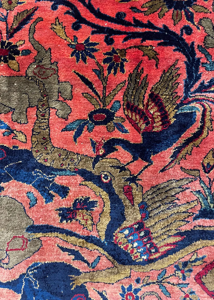 4'3"x6'8" Kashan Hand Knotted