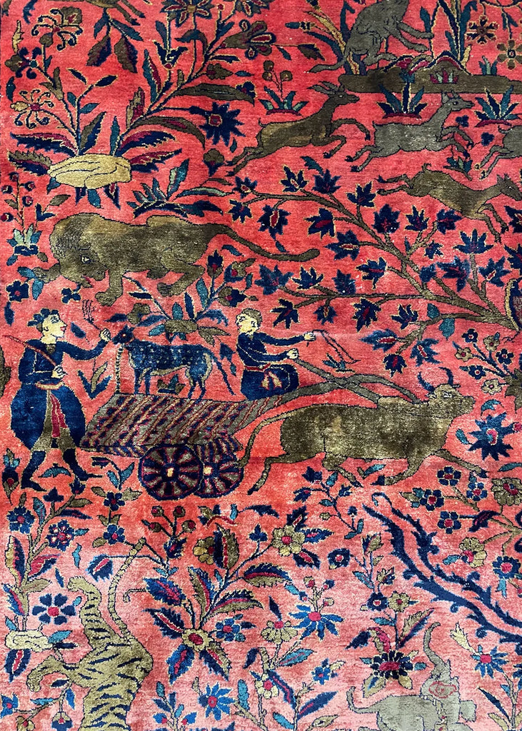 4'3"x6'8" Kashan Hand Knotted