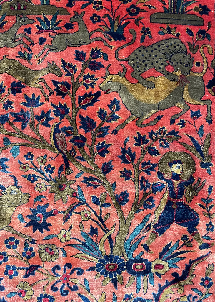 4'3"x6'8" Kashan Hand Knotted