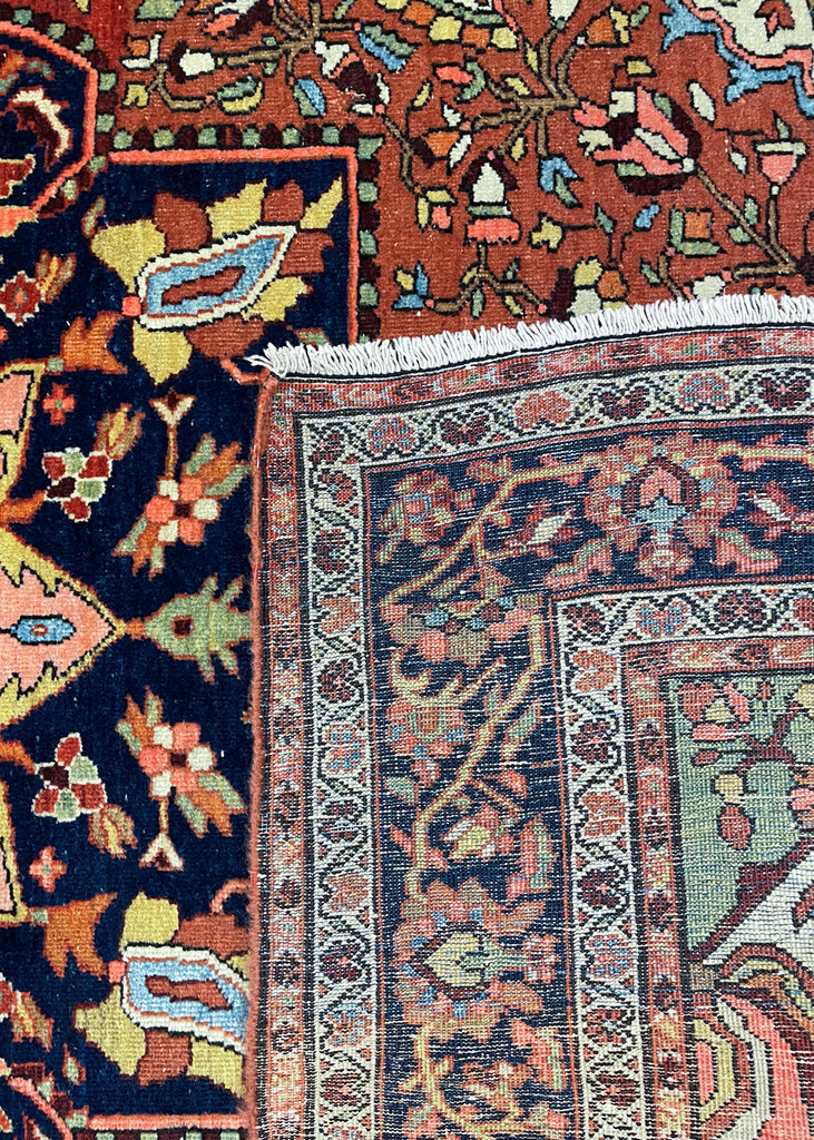 4'3"x6'9" Farahan Sarouk Hand Knotted