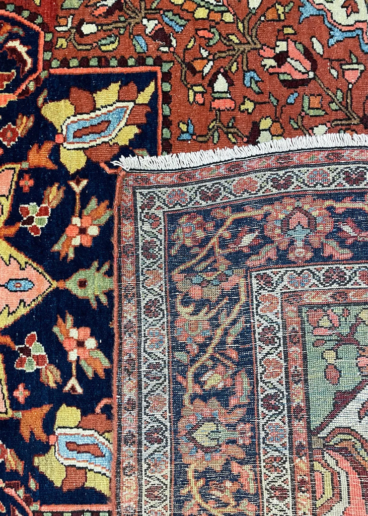 4'3"x6'9" Farahan Sarouk Hand Knotted