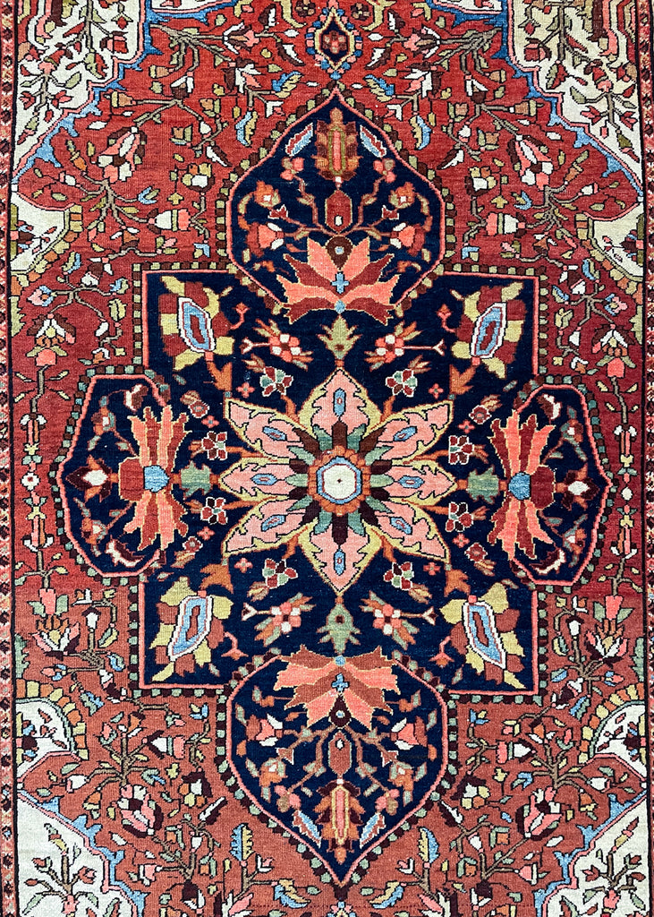 4'3"x6'9" Farahan Sarouk Hand Knotted