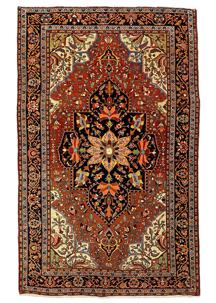 4'3"x6'9" Farahan Sarouk Hand Knotted