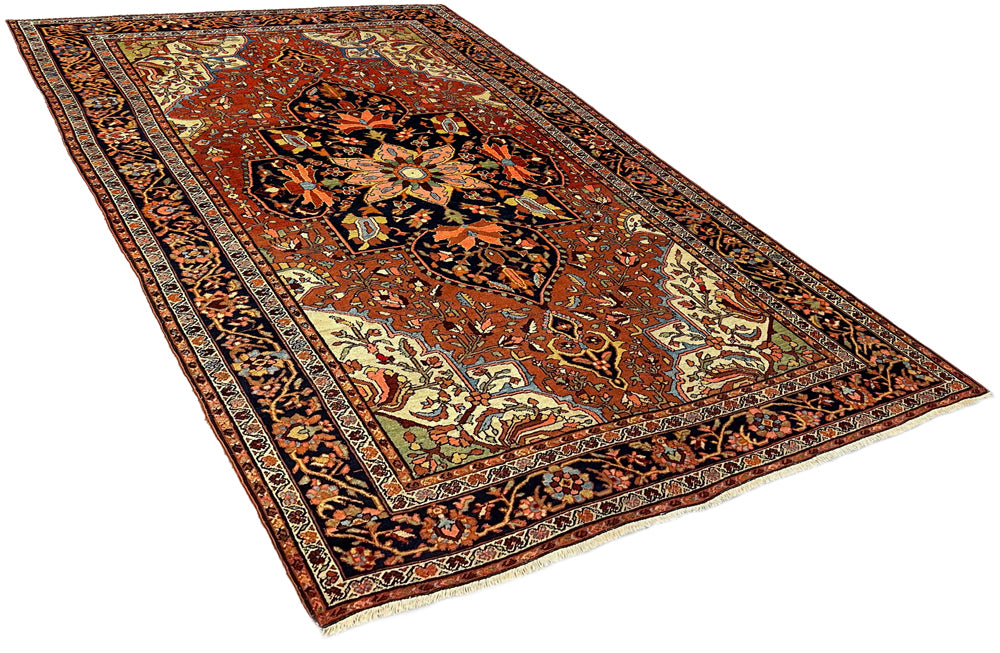 4'3"x6'9" Farahan Sarouk Hand Knotted