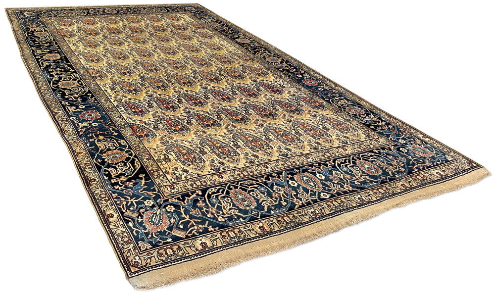 4'3"x6'9" Mohtasham Kashan Hand Knotted