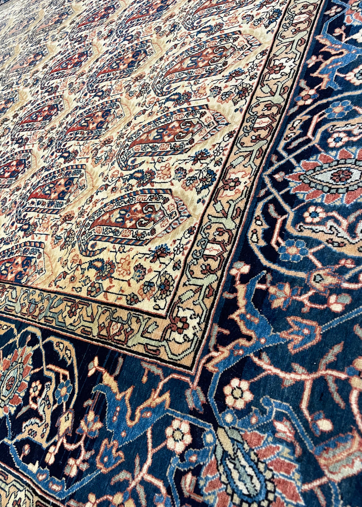 4'3"x6'9" Mohtasham Kashan Hand Knotted