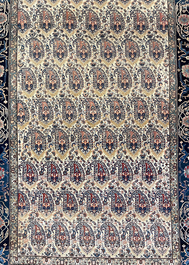 4'3"x6'9" Mohtasham Kashan Hand Knotted