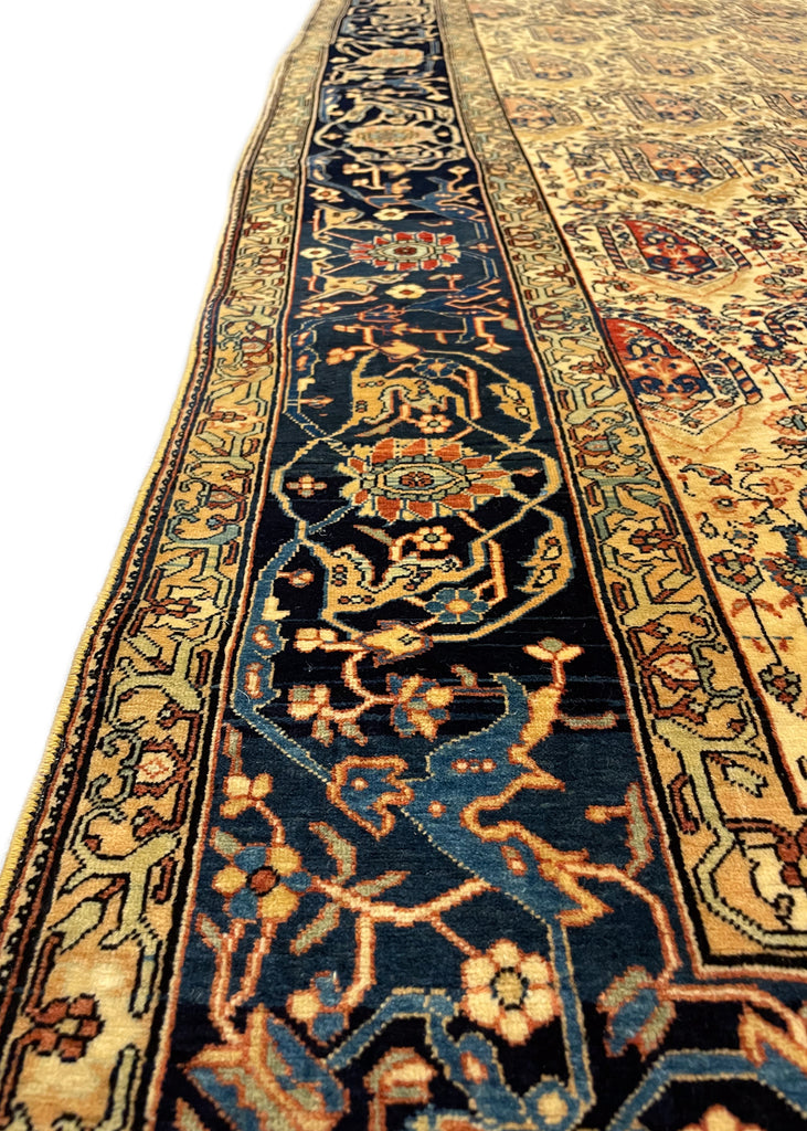 4'3"x6'9" Mohtasham Kashan Hand Knotted