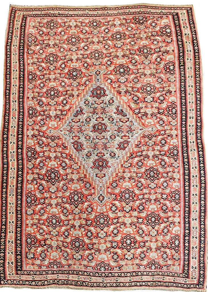 4'3x6' Sennah Kilim Hand Knotted