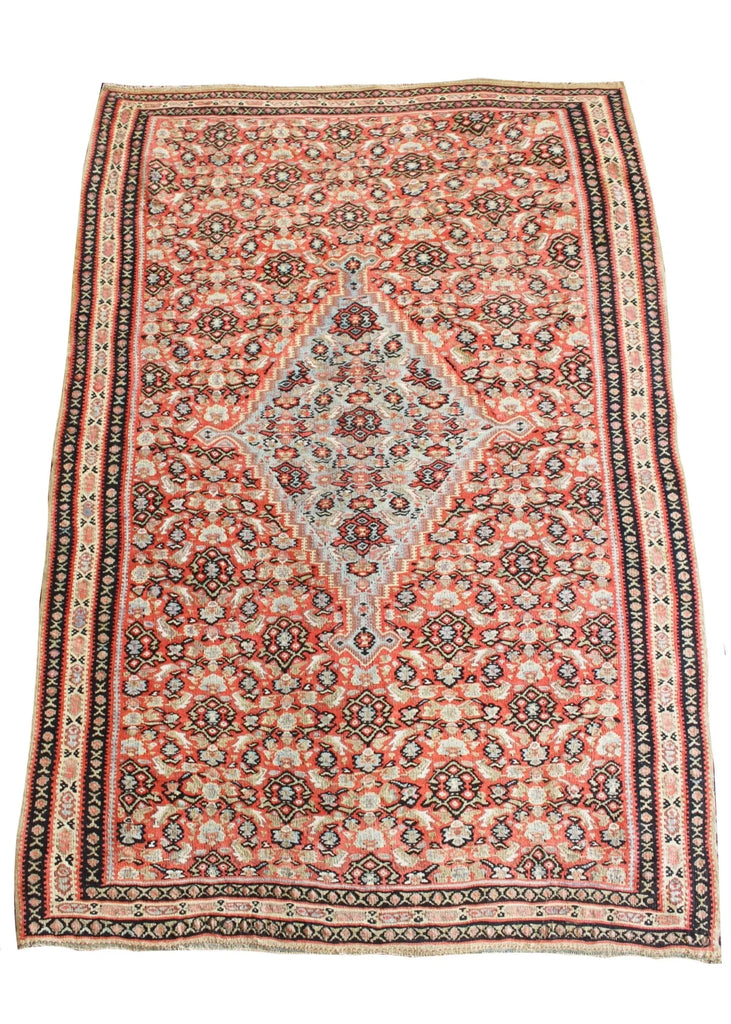 4'3x6' Sennah Kilim Hand Knotted