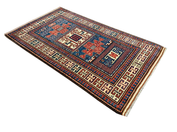 4'3"x7'2" Kazak Hand Knotted