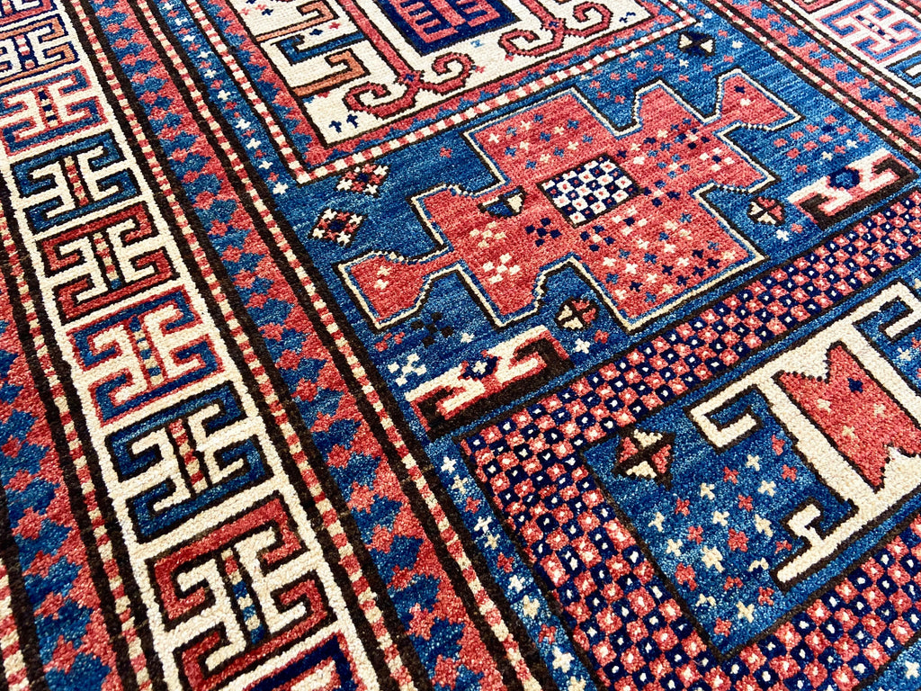 4'3"x7'2" Kazak Hand Knotted