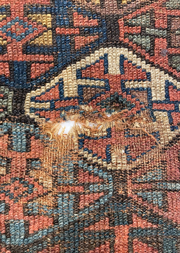 4'4"x5' Sauj Bolag Kurdish Fragment Hand Knotted