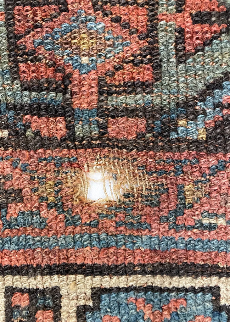 4'4"x5' Sauj Bolag Kurdish Fragment Hand Knotted