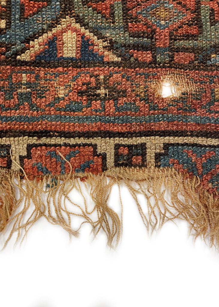 4'4"x5' Sauj Bolag Kurdish Fragment Hand Knotted
