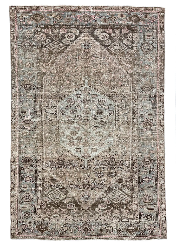 4'4"x6'7" Hamadan Hand Knotted
