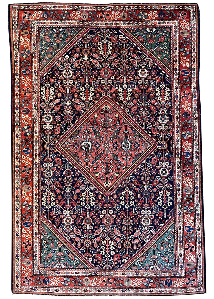 4'4"x6'9" Mahal Hand Knotted