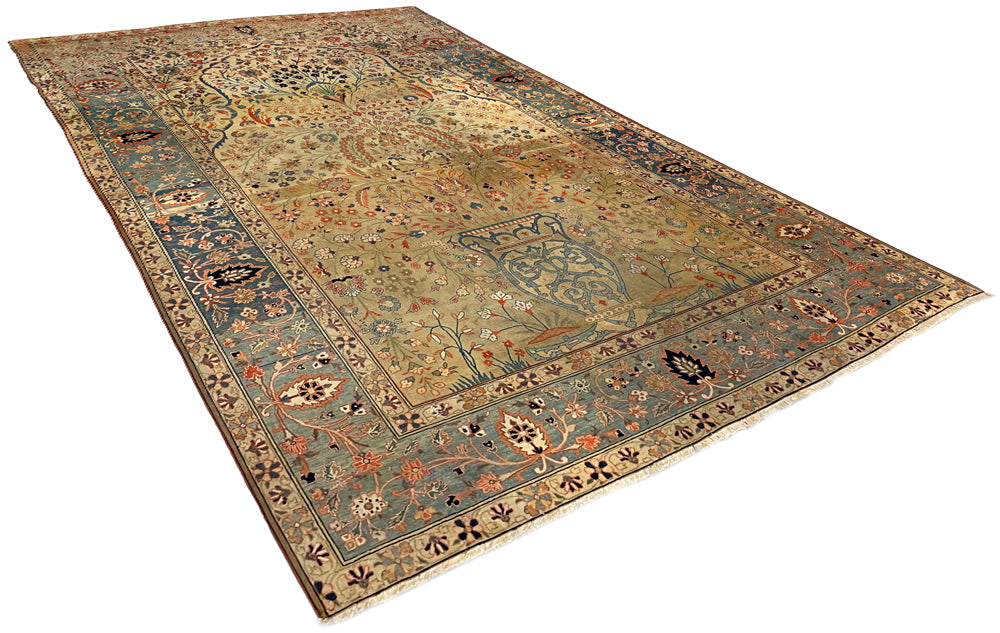 4'4"x7' Mohtashem Kashen Hand Knotted