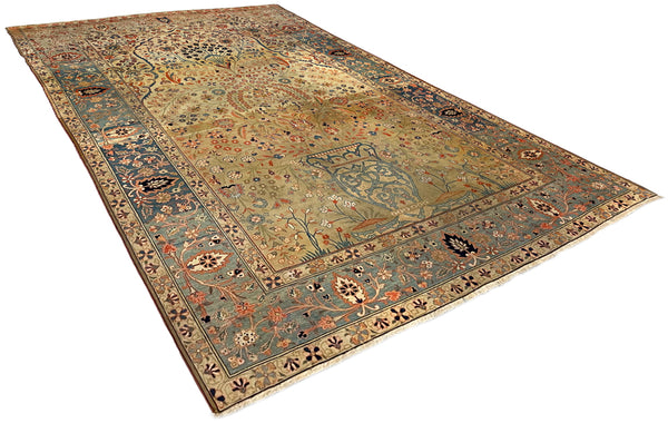 4'4"x7' Mohtashem Kashen Hand Knotted