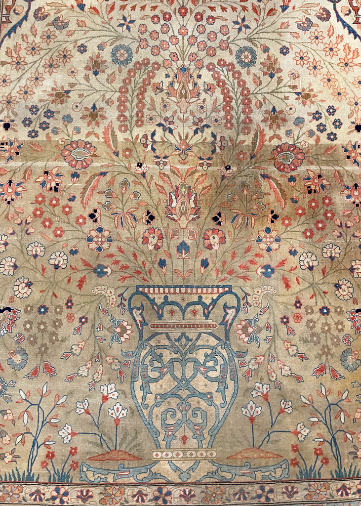 4'4"x7' Mohtashem Kashen Hand Knotted