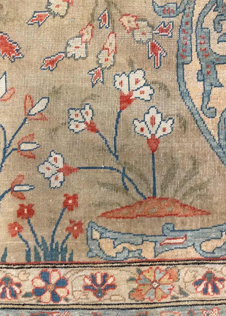 4'4"x7' Mohtashem Kashen Hand Knotted