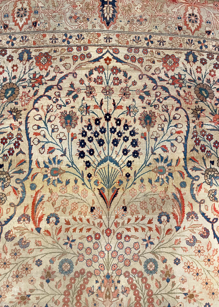 4'4"x7' Mohtashem Kashen Hand Knotted