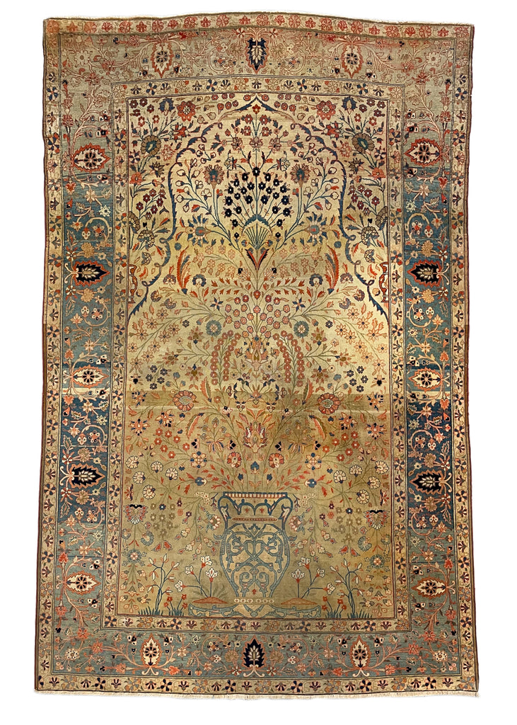 4'4"x7' Mohtashem Kashen Hand Knotted