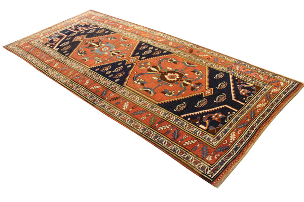 4'4"x9'4" Kurdish Bidjar Hand Knotted