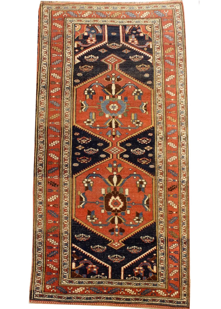4'4"x9'4" Kurdish Bidjar Hand Knotted