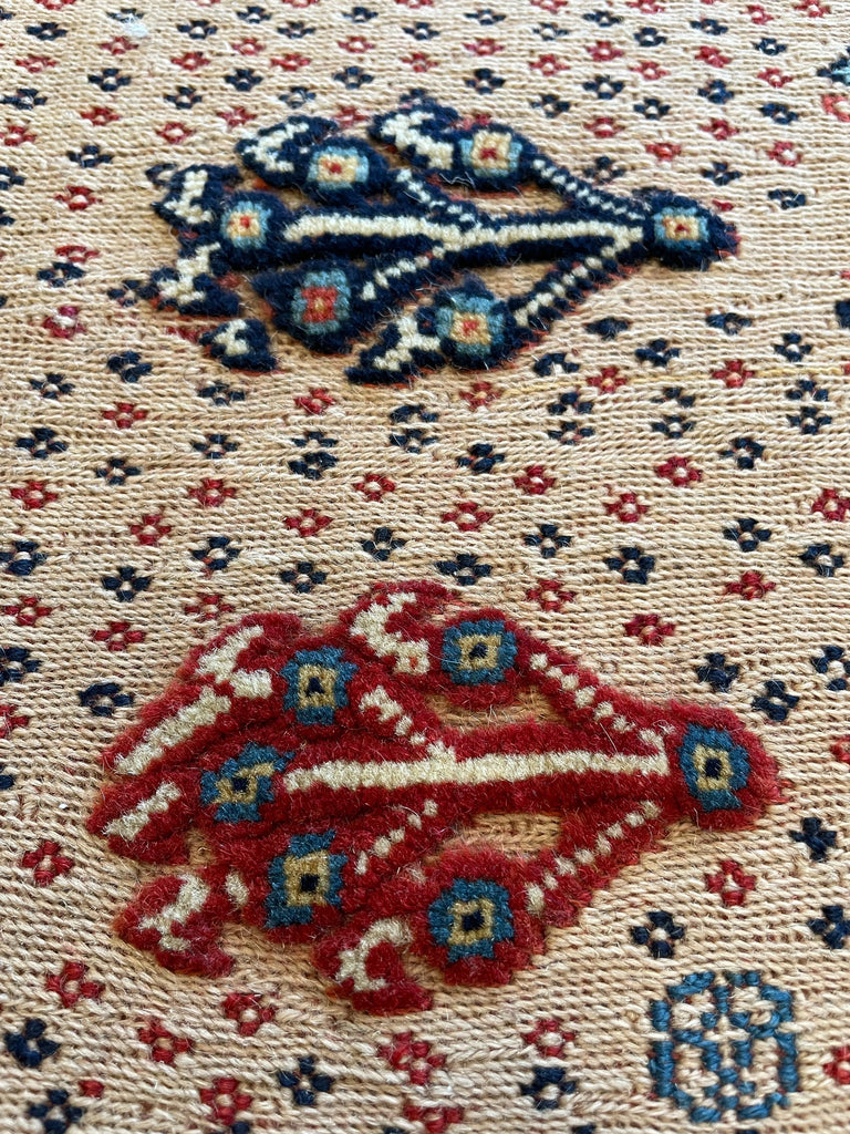 4'5"x4'5" Sirjan Sofreh Hand Knotted