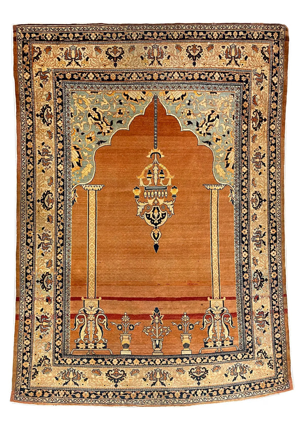 4'5"x5'11" Haji Jalili Tabriz Hand Knotted