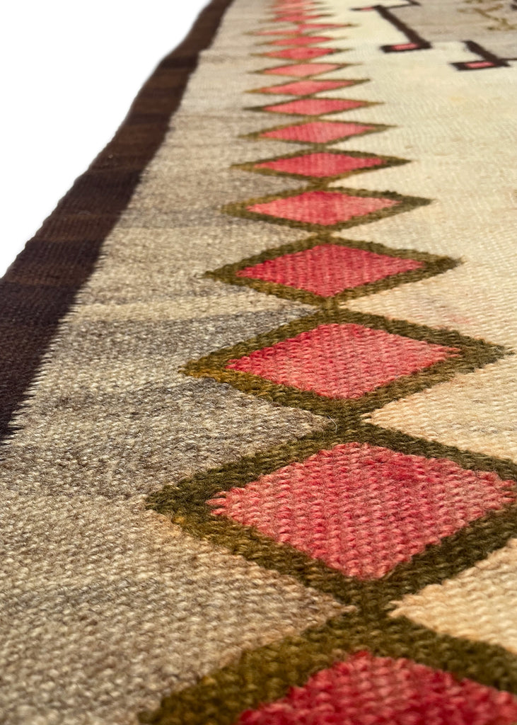 4'5x5'11" Navajo Crystal "Spider Women Cross" Hand Knotted