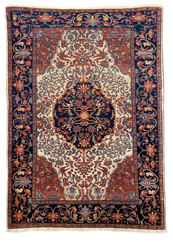 4'5"x6'2" Mishan Malayir Hand Knotted