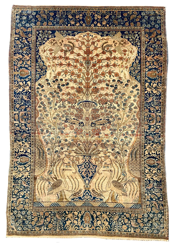 4'5"x6'5" Mohtashem Kashan Hand Knotted
