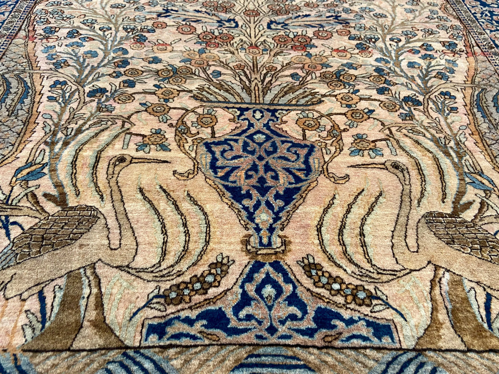 4'5"x6'5" Mohtashem Kashan Hand Knotted