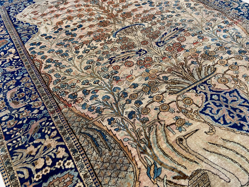 4'5"x6'5" Mohtashem Kashan Hand Knotted