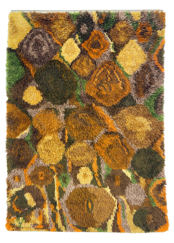 4'5"x6'7" Mid Century Modern "Rya" Hand Knotted