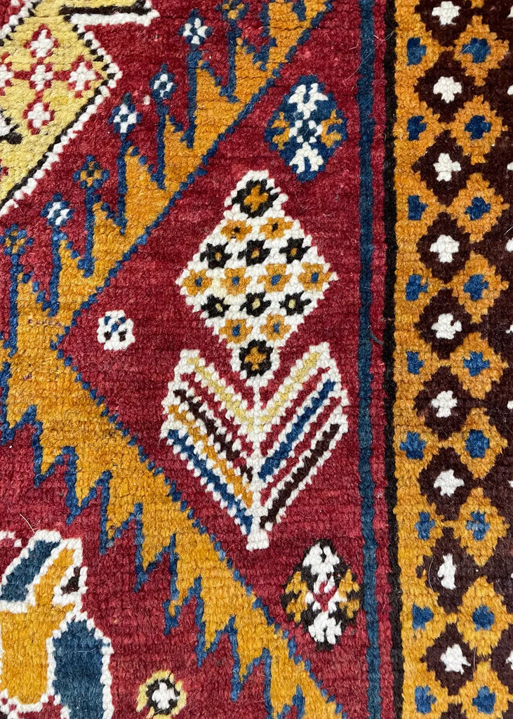 4'5"x6'7" Qashqai "Kashkuli" Hand Knotted