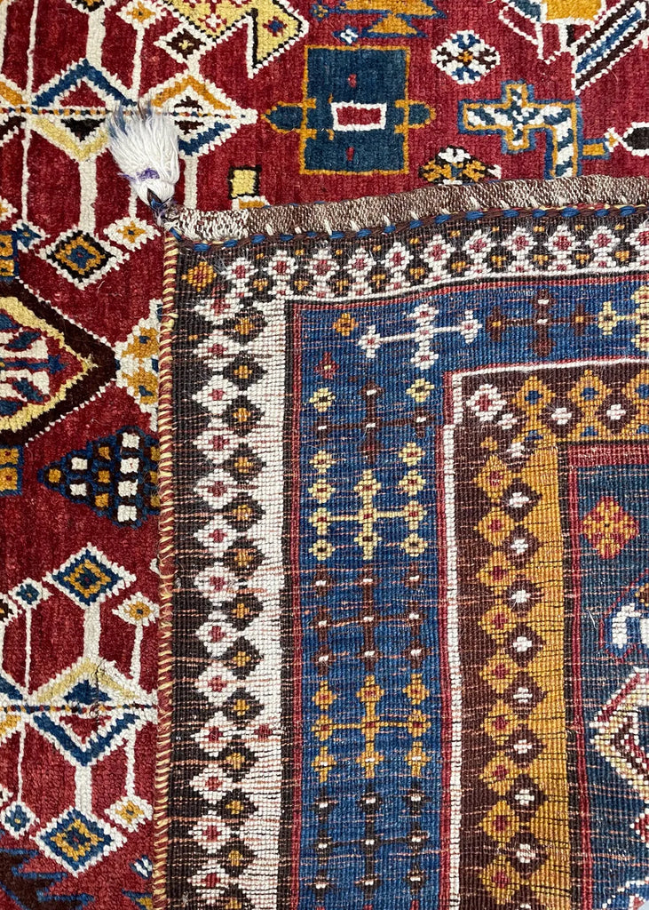 4'5"x6'7" Qashqai "Kashkuli" Hand Knotted