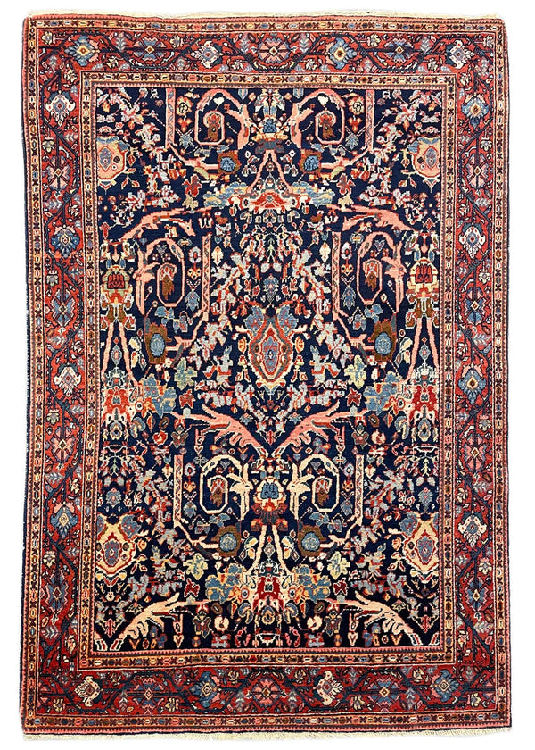 4'5"x6'7" Sultanabad Mustafavi Hand Knotted
