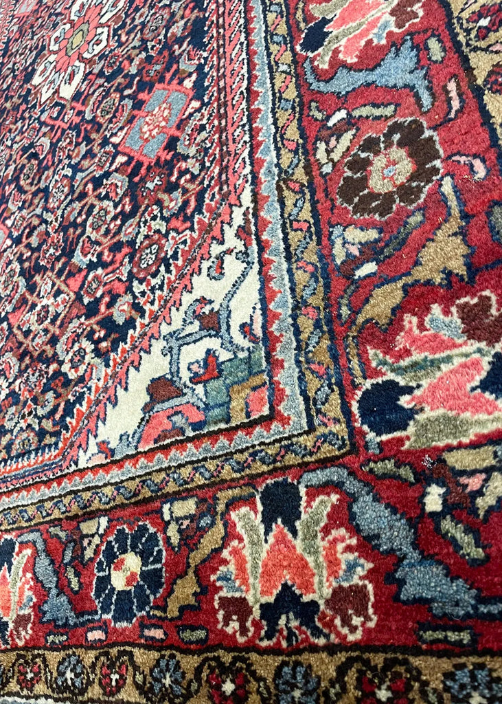 4'5"x6'8" Hamadan Hand Knotted